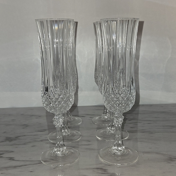 Other - Vintage Cristal D'Arques Longchamp Champagne Flutes / Glasses